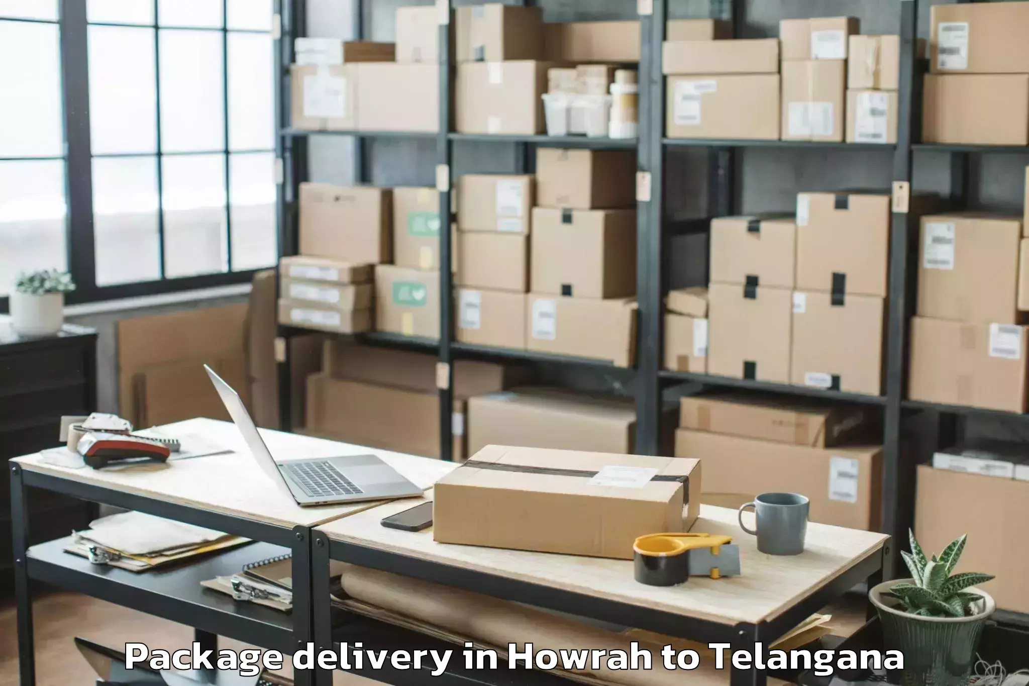 Book Howrah to The English And Foreign Langua Package Delivery Online